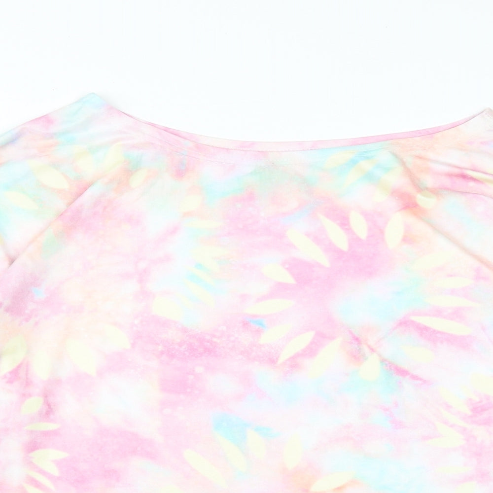 Preworn Womens Multicoloured Scoop Neck Geometric Polyester Pullover Jumper Size L