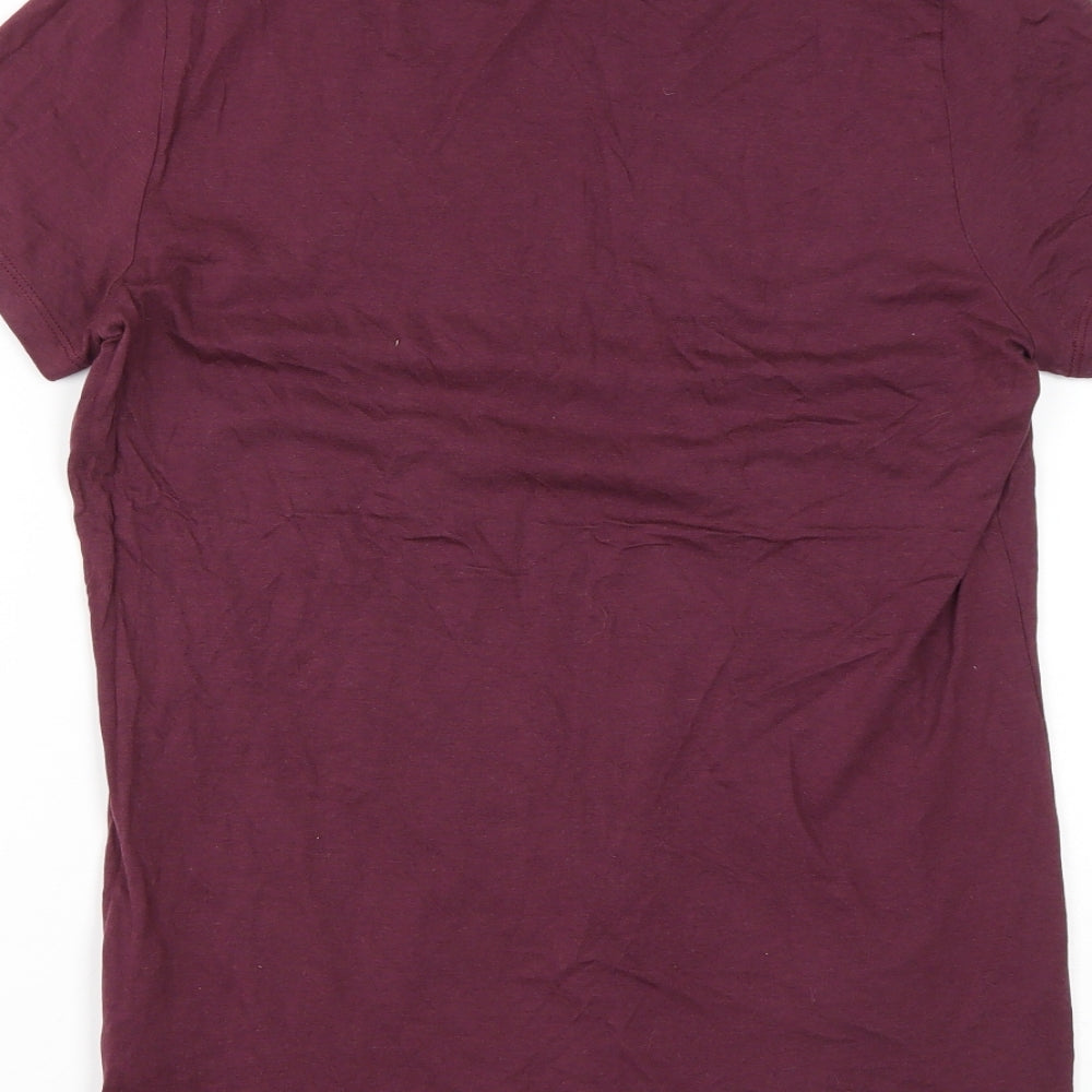 Calvin Klein Womens Red  Cotton Basic T-Shirt Size XL Round Neck