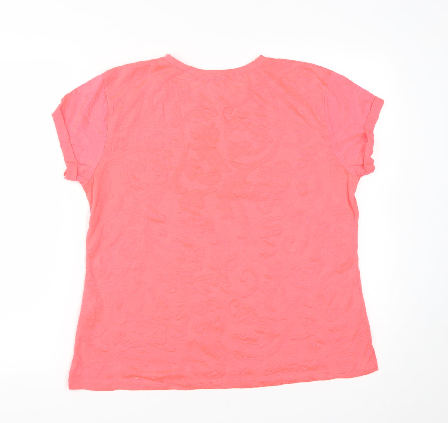 Atmosphere Womens Pink  Polyester Basic T-Shirt Size 14 Round Neck - Neon Pink