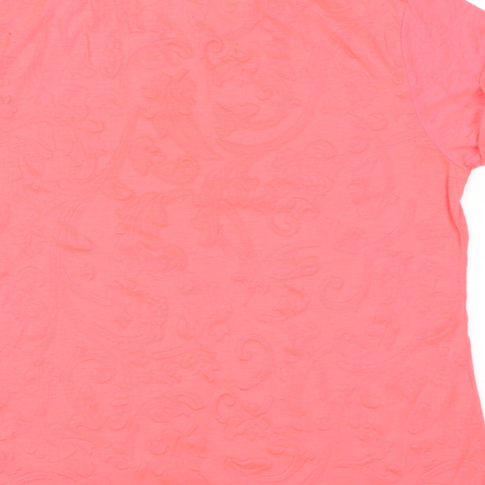 Atmosphere Womens Pink  Polyester Basic T-Shirt Size 14 Round Neck - Neon Pink