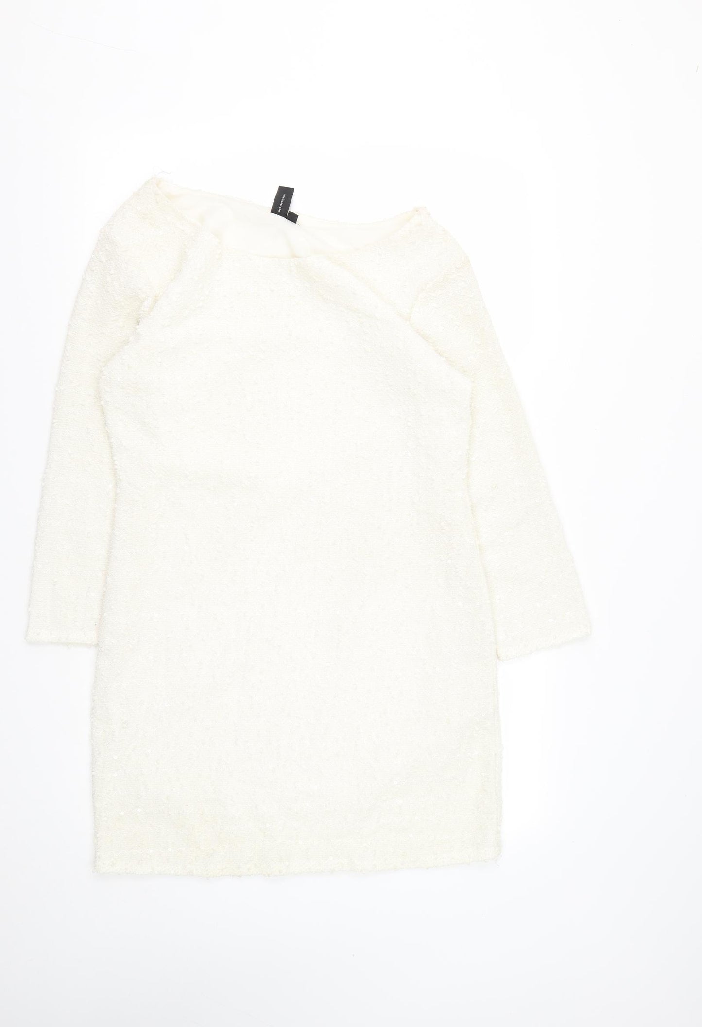 Izabel London Womens White  Polyester Bodycon  Size 14  Round Neck