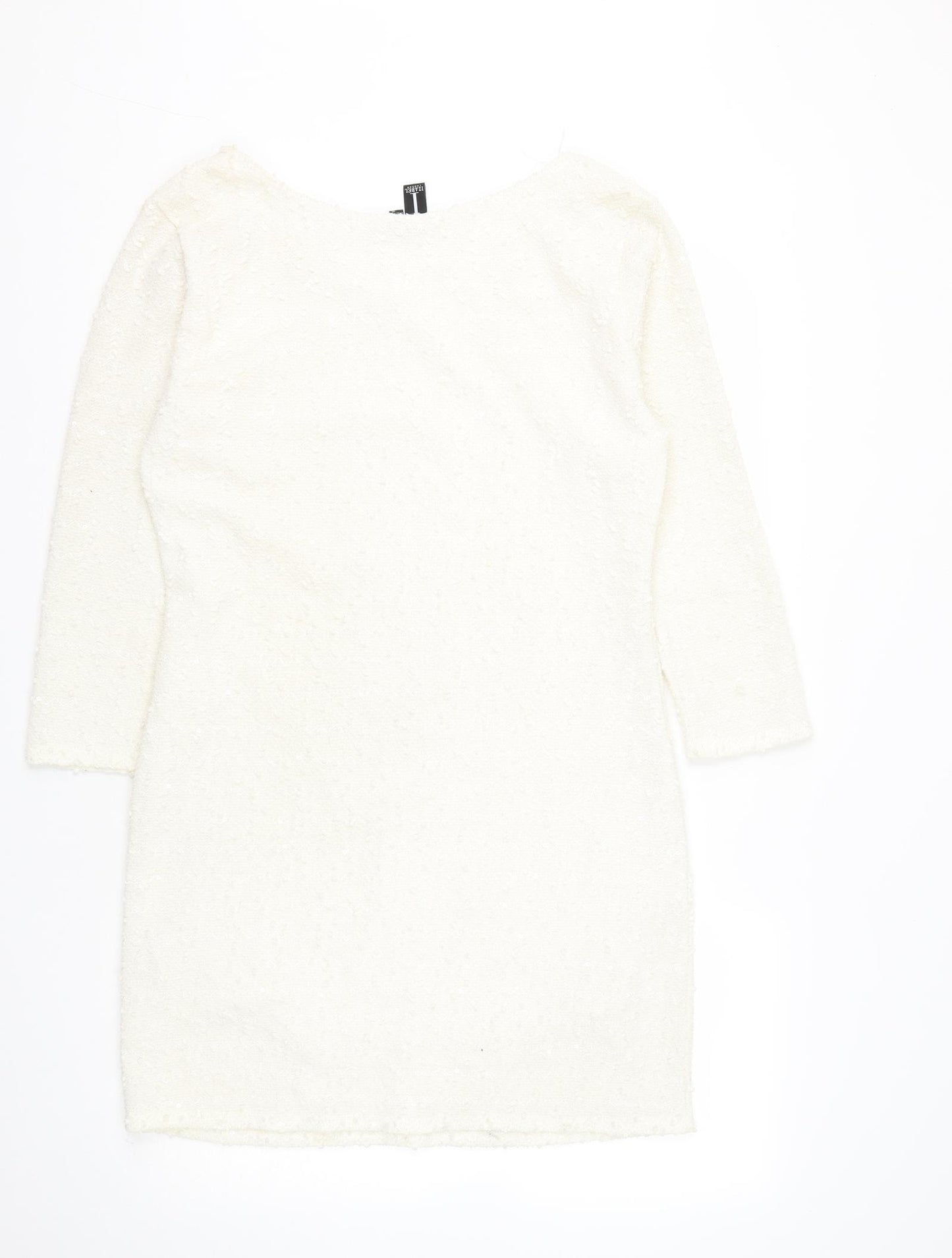 Izabel London Womens White  Polyester Bodycon  Size 14  Round Neck