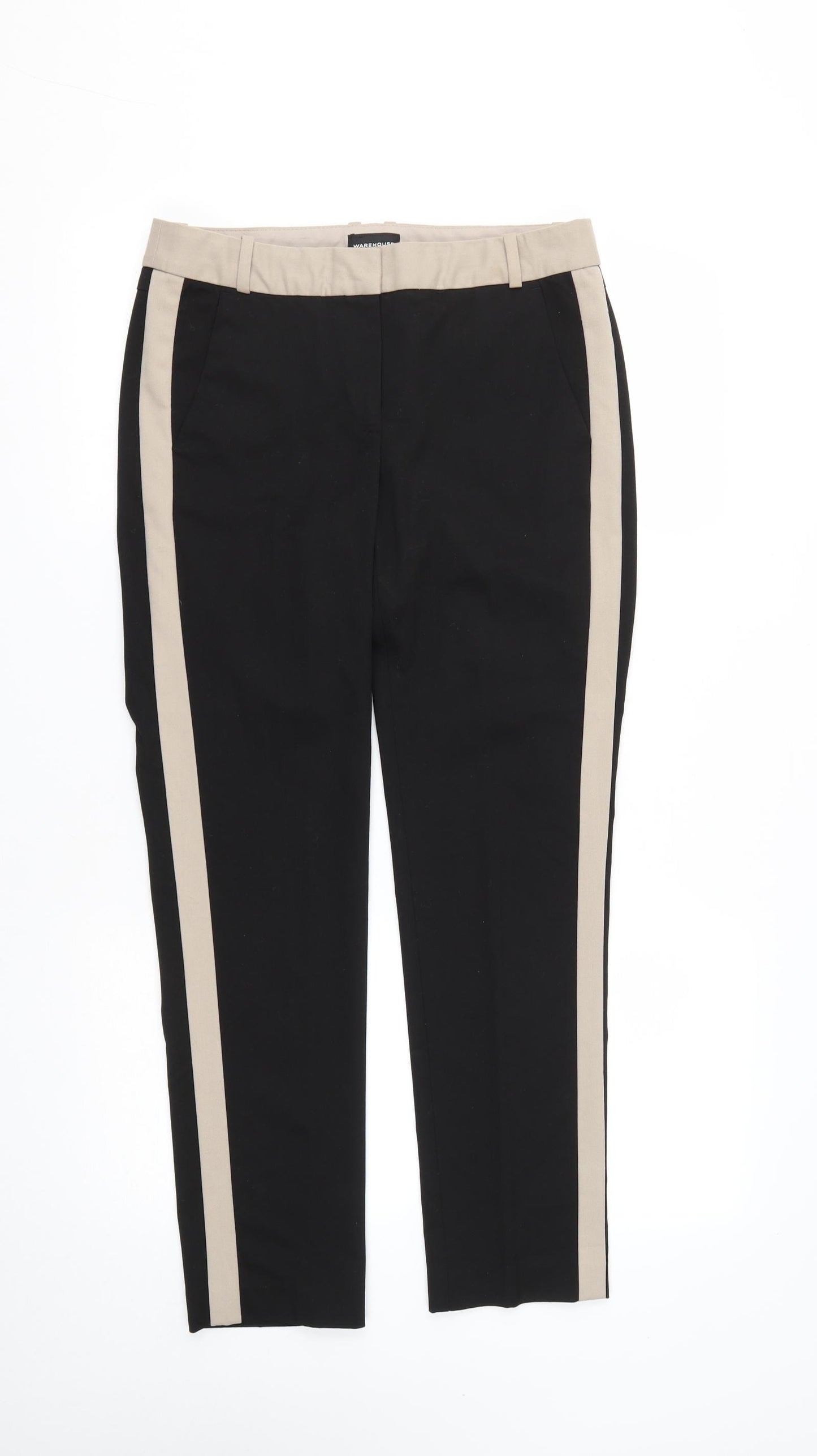 Warehouse Womens Black  Polyester Dress Pants Trousers Size 10 L27 in Regular Zip