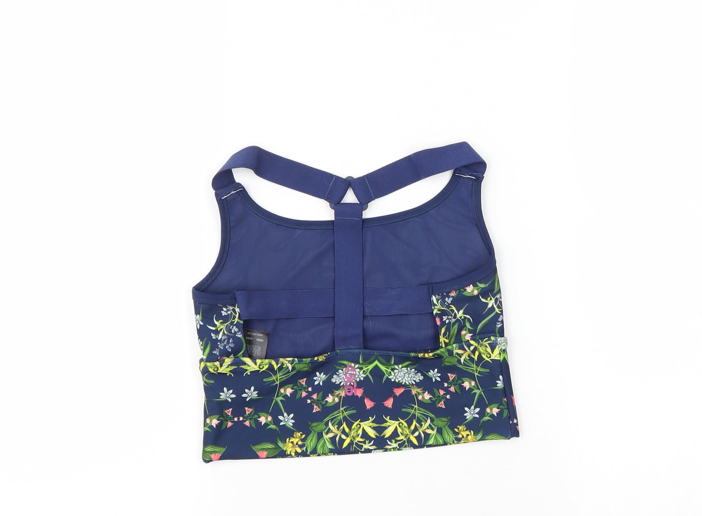 ASOS Womens Blue Floral Polyester Cropped Tank Size 8 Scoop Neck