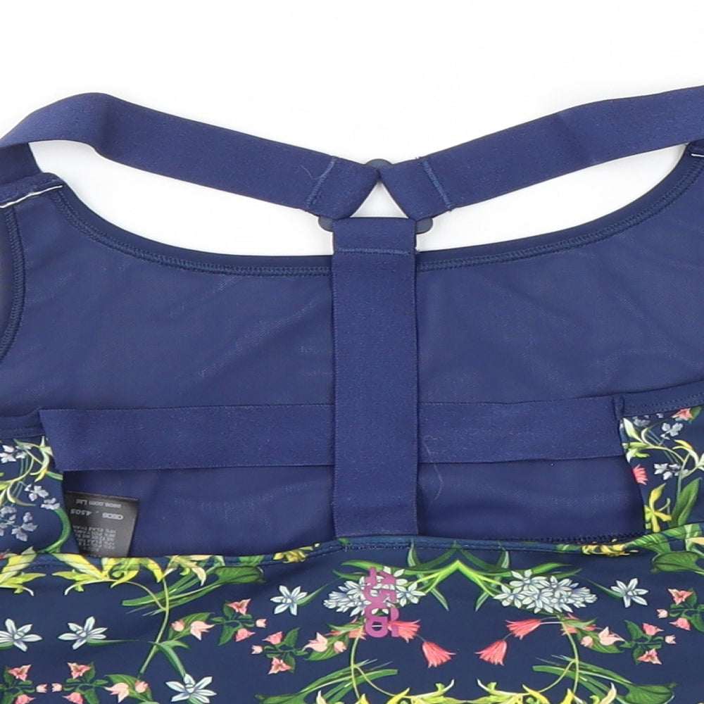 ASOS Womens Blue Floral Polyester Cropped Tank Size 8 Scoop Neck