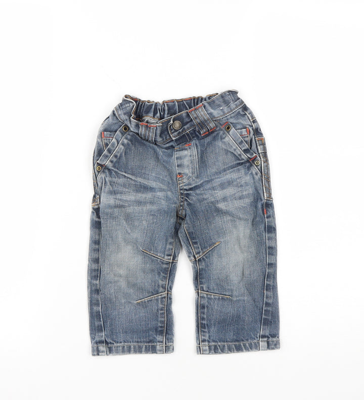 NEXT Boys Blue Cotton Jogger Jeans Size 12-18 Months Snap