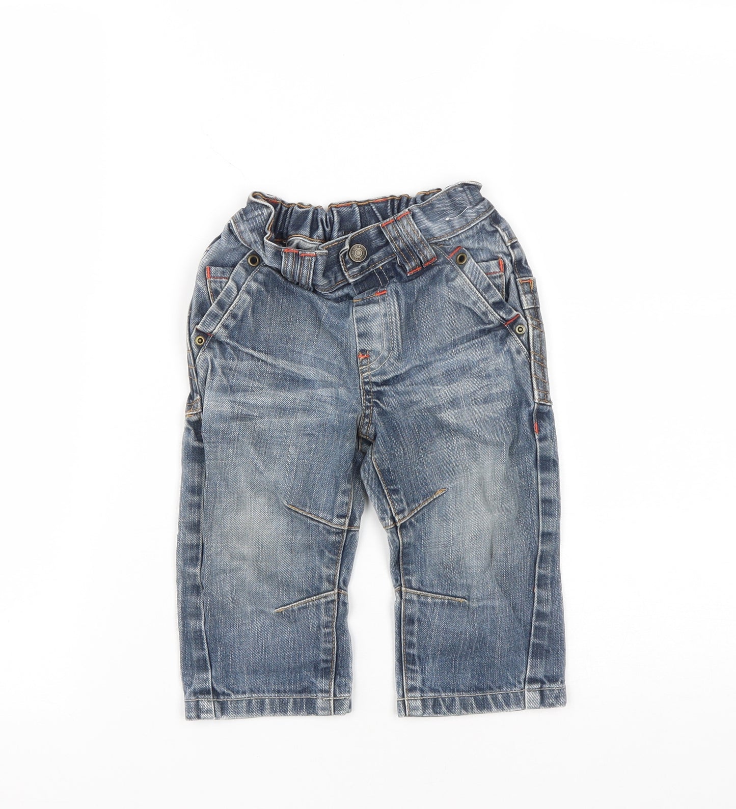 NEXT Boys Blue  Cotton Jogger Jeans Size 12-18 Months  Snap
