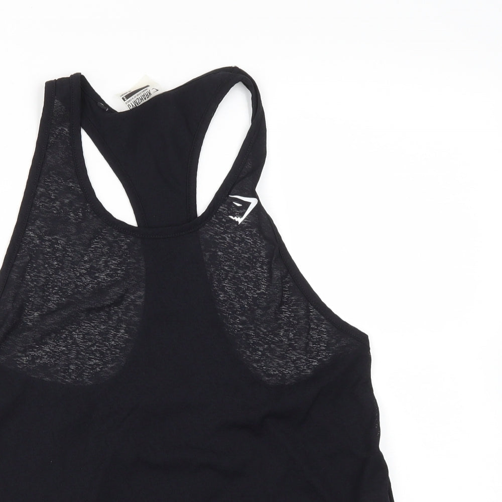 Gymshark Womens Black  Polyester Basic Tank Size S Round Neck