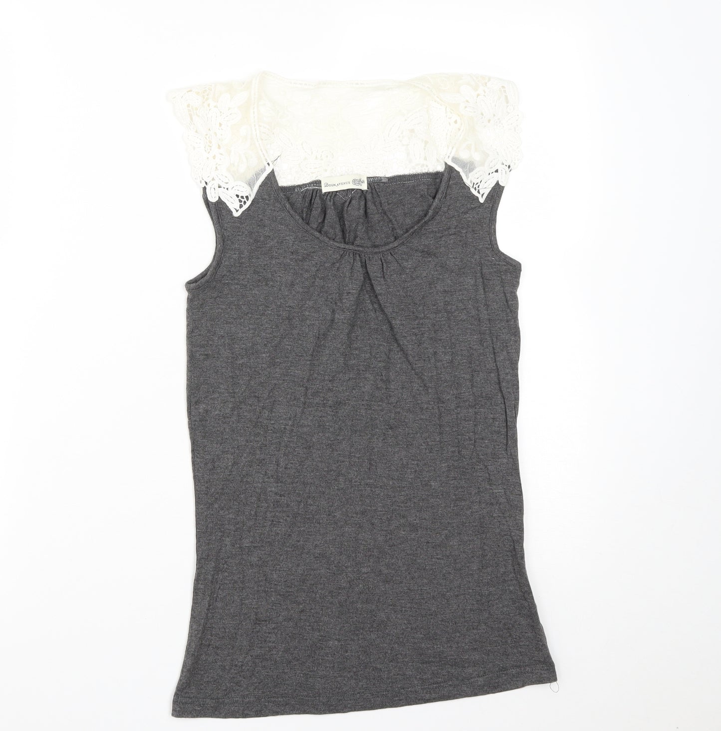 Boux Avenue Womens Grey  Viscose Basic Tank Size 8 Round Neck