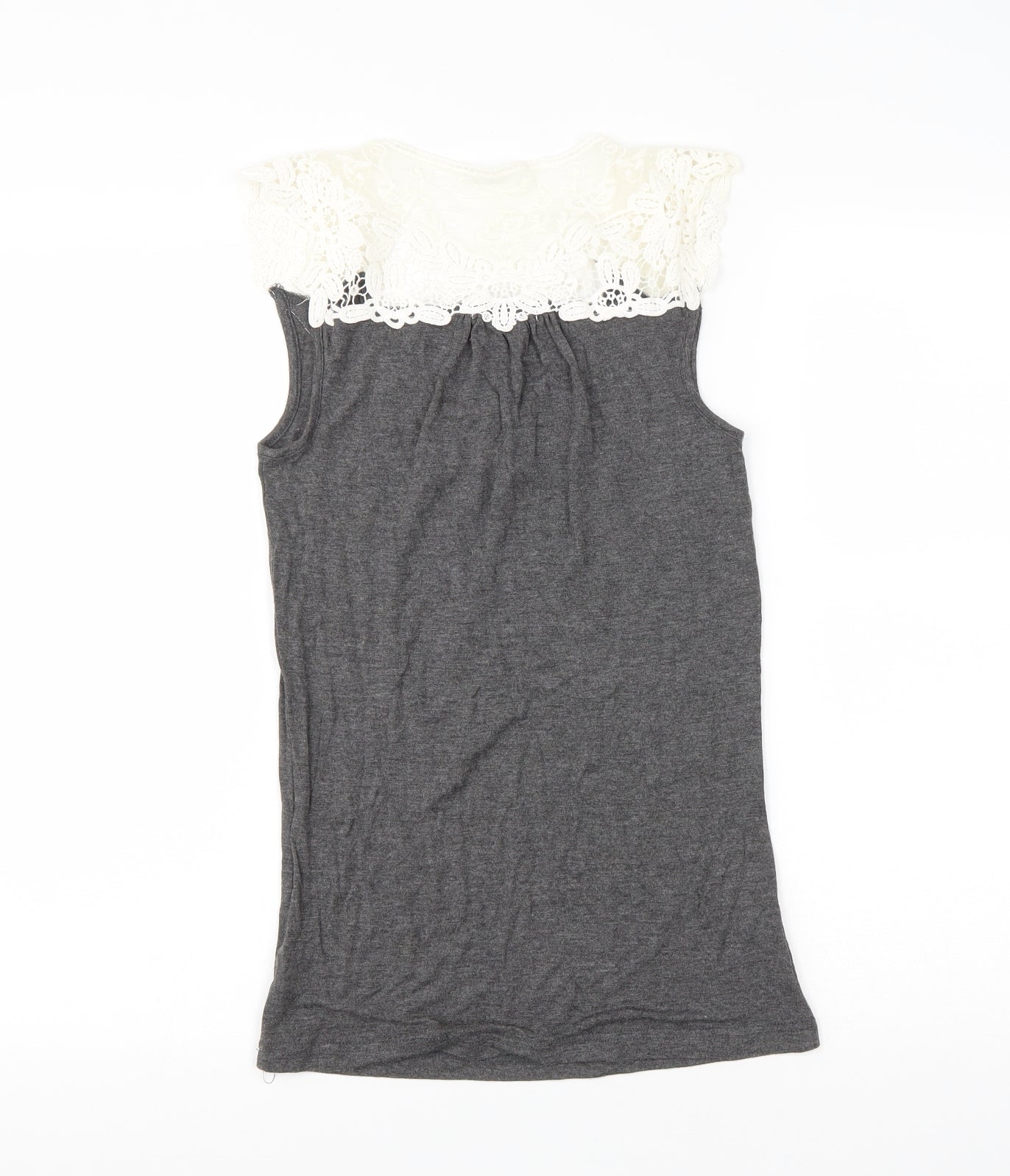 Boux Avenue Womens Grey  Viscose Basic Tank Size 8 Round Neck