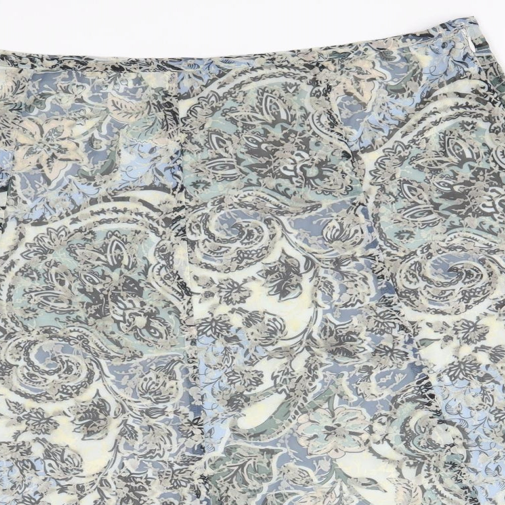 Marks and Spencer Womens Multicoloured Floral Polyester Flare Skirt Size 18   Zip
