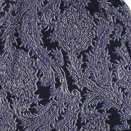 F&F Womens Blue Round Neck Geometric Polyester Pullover Jumper Size 18