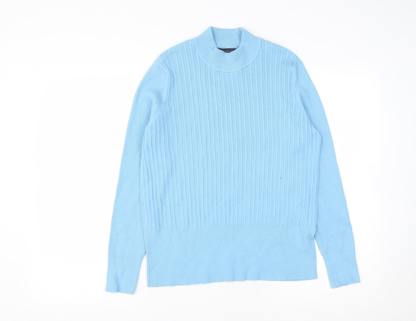 Marks and Spencer Womens Blue Round Neck  Viscose Pullover Jumper Size 18