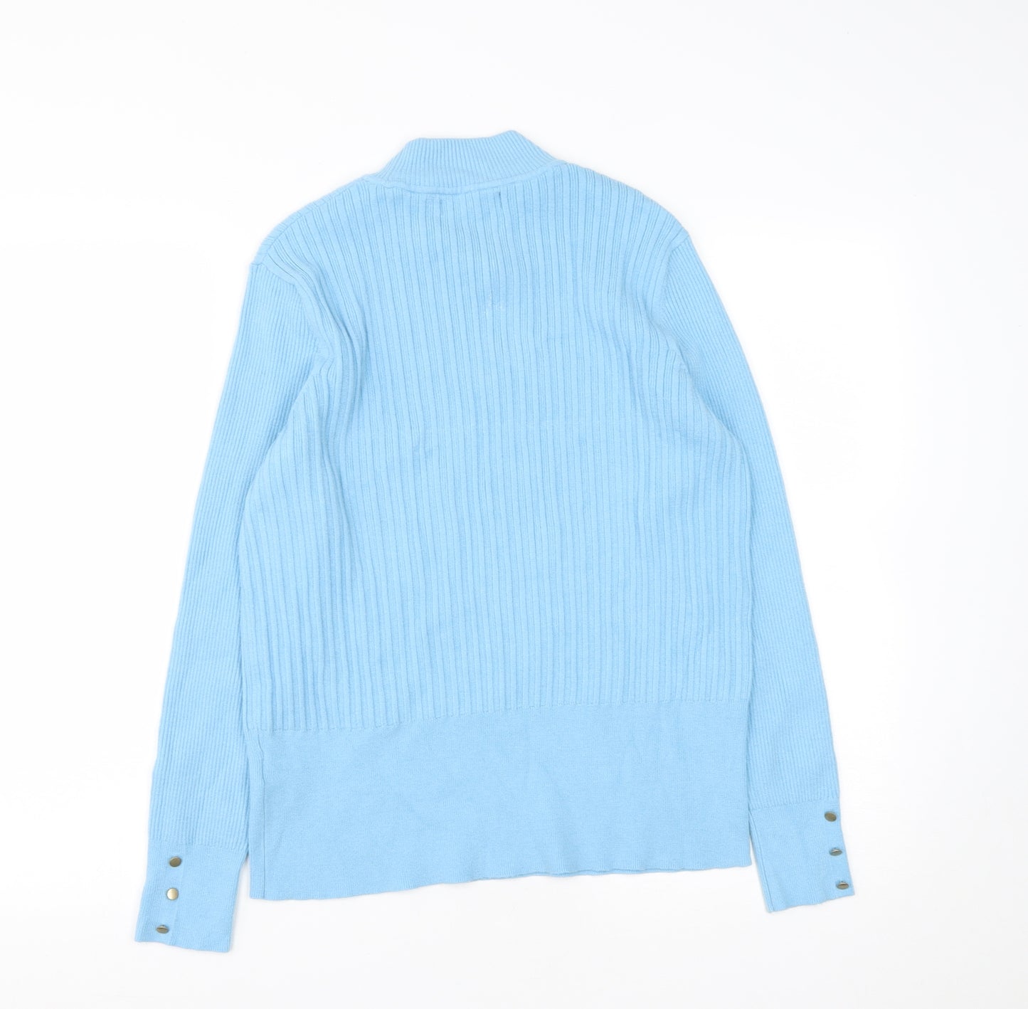 Marks and Spencer Womens Blue Round Neck  Viscose Pullover Jumper Size 18