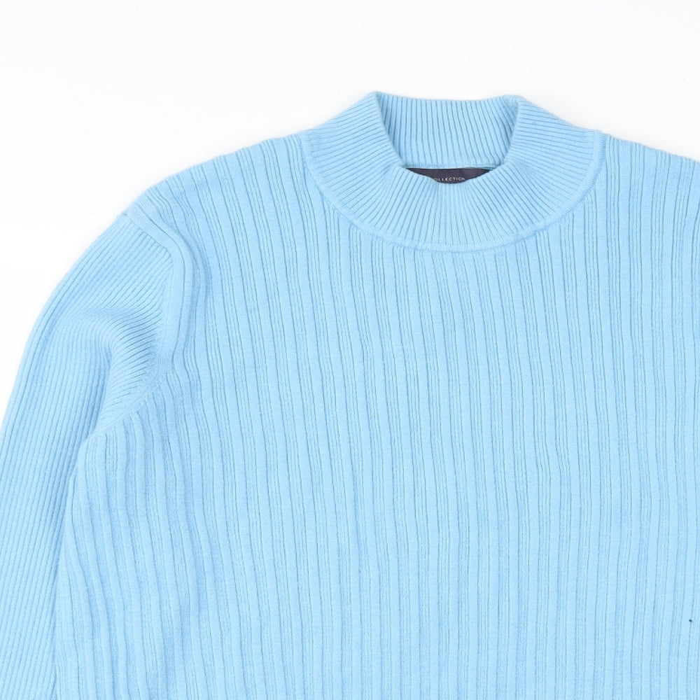 Marks and Spencer Womens Blue Round Neck  Viscose Pullover Jumper Size 18
