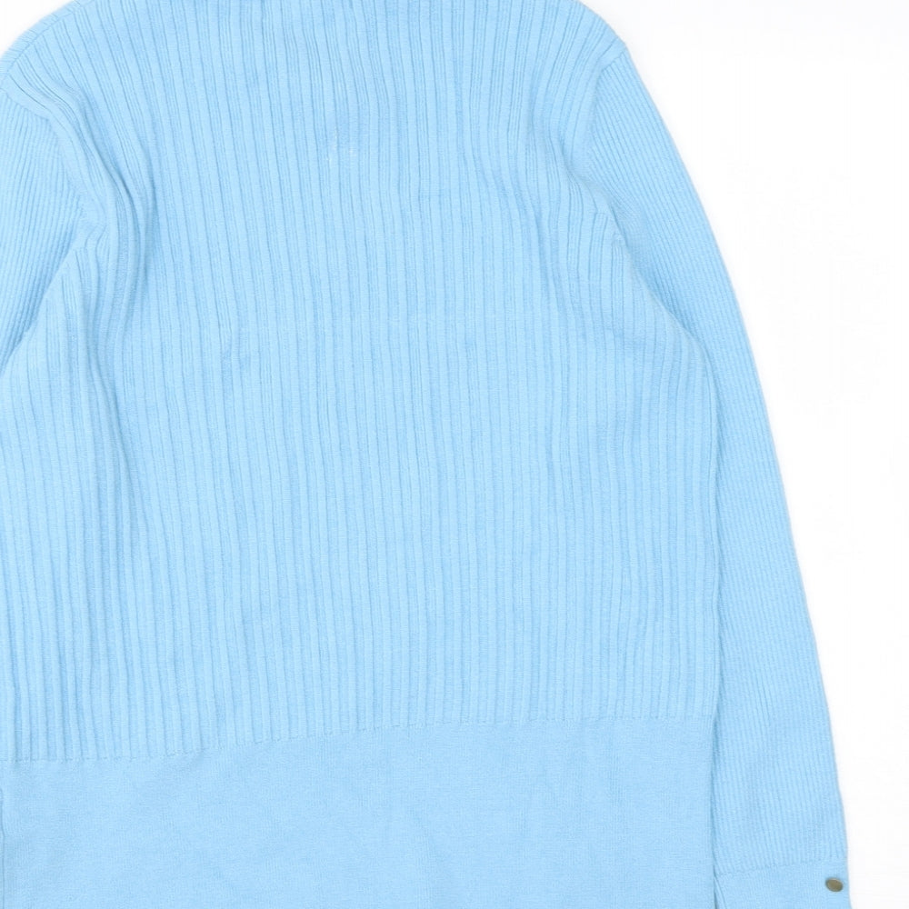 Marks and Spencer Womens Blue Round Neck  Viscose Pullover Jumper Size 18