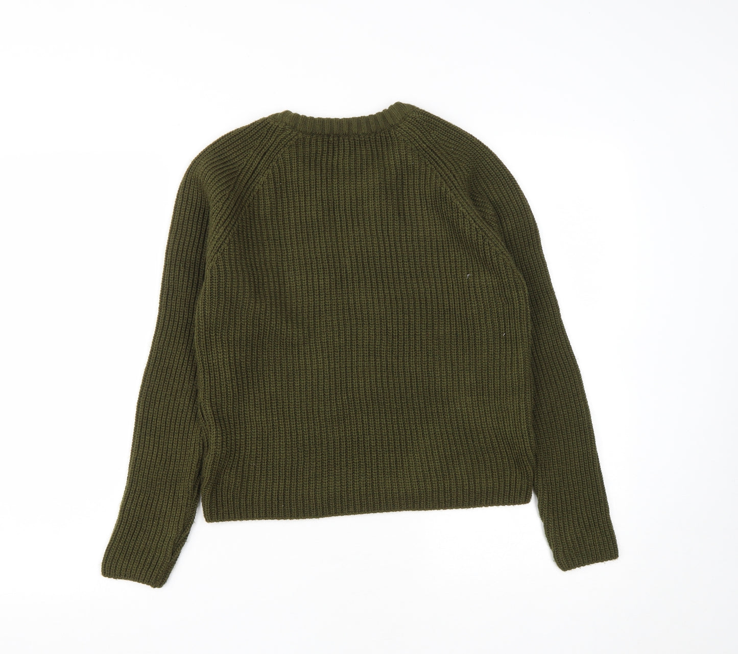Stradivarius Womens Green Round Neck  Acrylic Pullover Jumper Size S