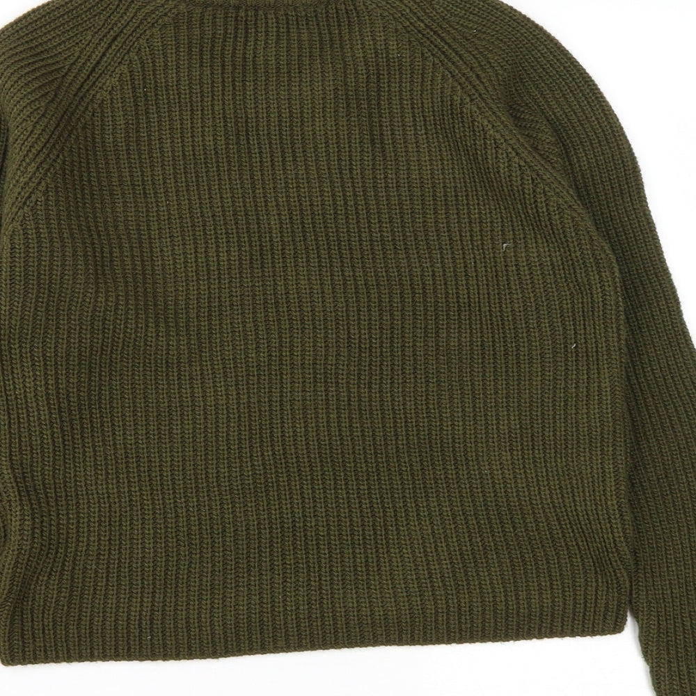 Stradivarius Womens Green Round Neck  Acrylic Pullover Jumper Size S