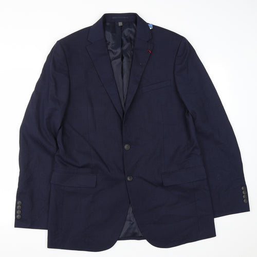 Marks and Spencer Mens Blue  Polyester Jacket Suit Jacket Size 42