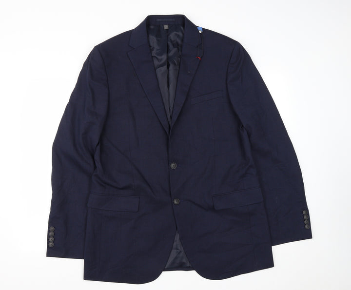 Marks and Spencer Mens Blue  Polyester Jacket Suit Jacket Size 42
