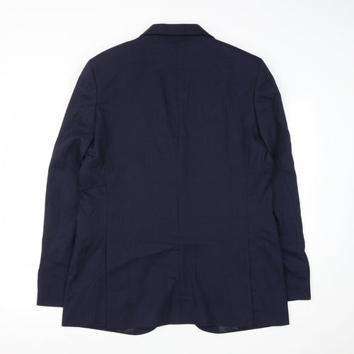 Marks and Spencer Mens Blue  Polyester Jacket Suit Jacket Size 42