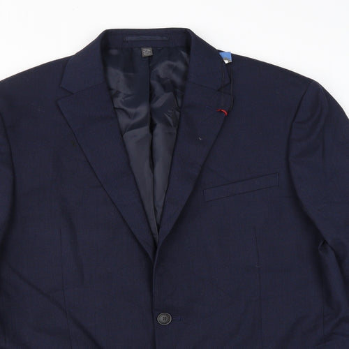 Marks and Spencer Mens Blue  Polyester Jacket Suit Jacket Size 42