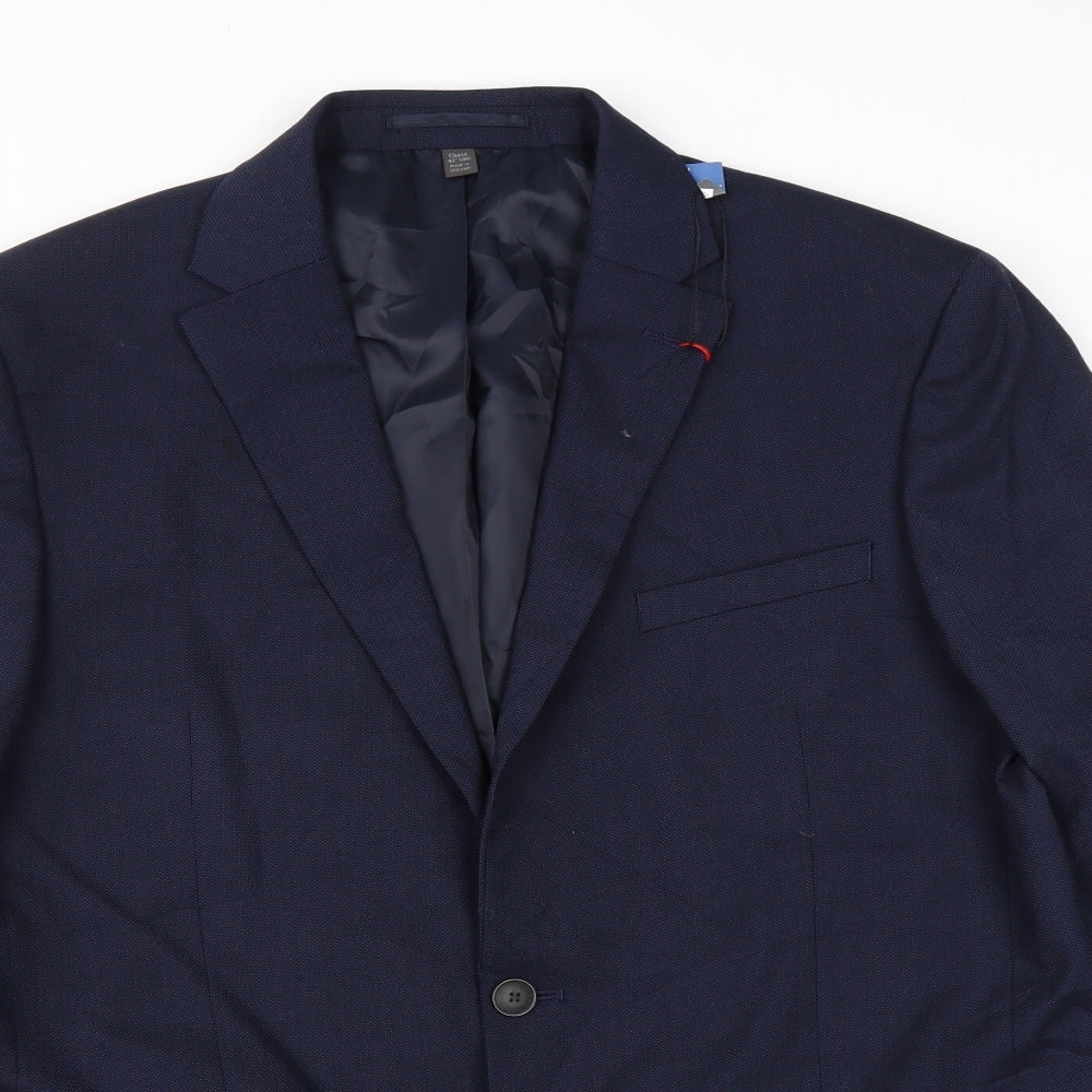 Marks and Spencer Mens Blue  Polyester Jacket Suit Jacket Size 42
