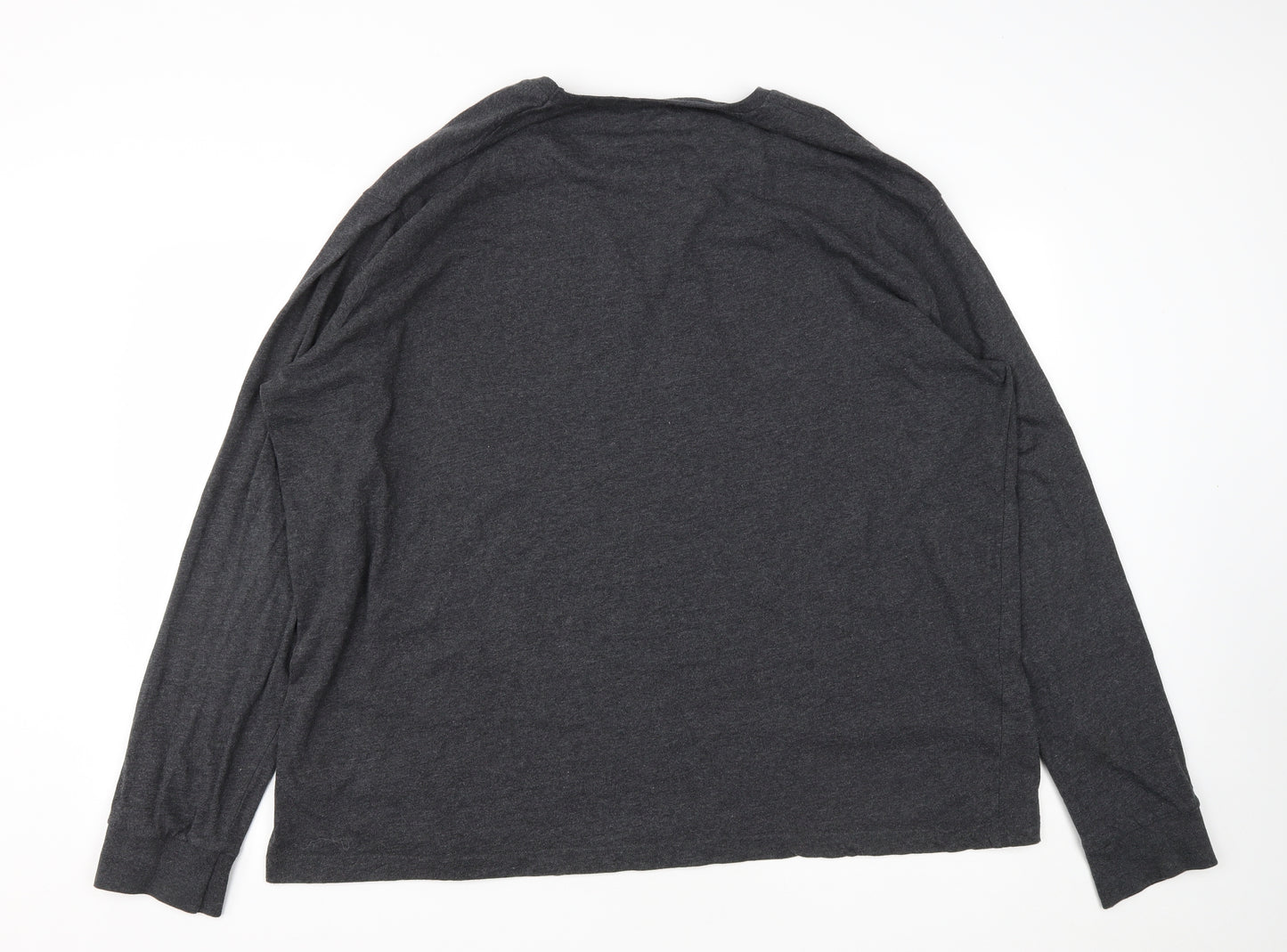 Badrhino Mens Grey  Cotton  T-Shirt Size 3XL Round Neck