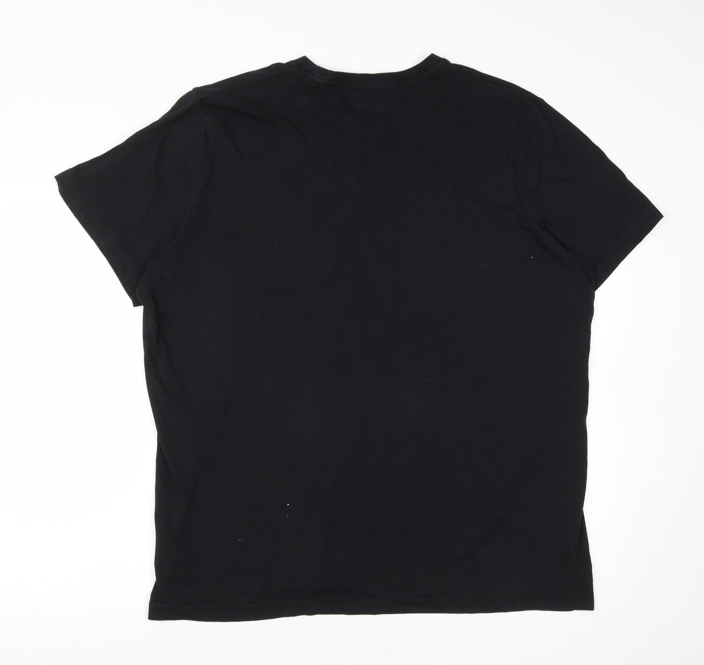 Reebok Mens Black  Cotton  T-Shirt Size 2XL Round Neck