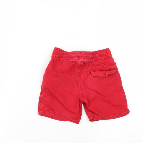Denim & Co. Boys Red  Cotton Sweat Shorts Size 2 Years  Regular Drawstring