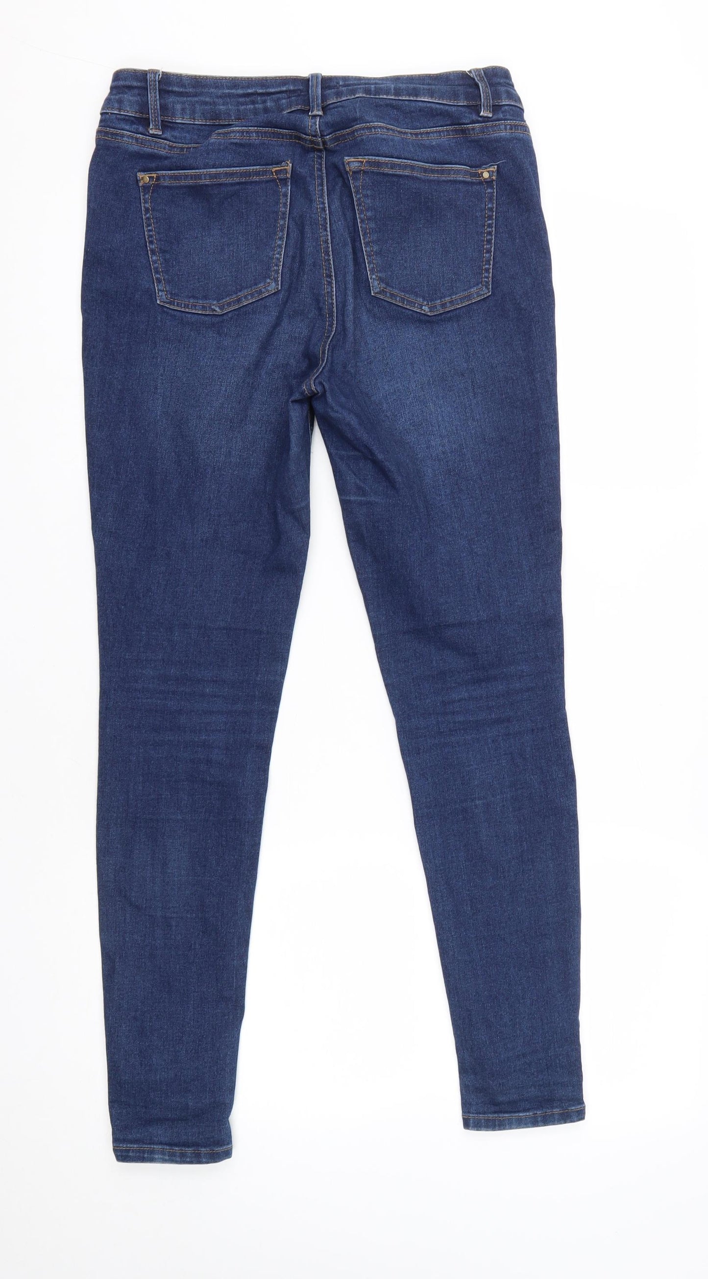TU Womens Blue  Cotton Skinny Jeans Size 10 L27 in Regular Zip