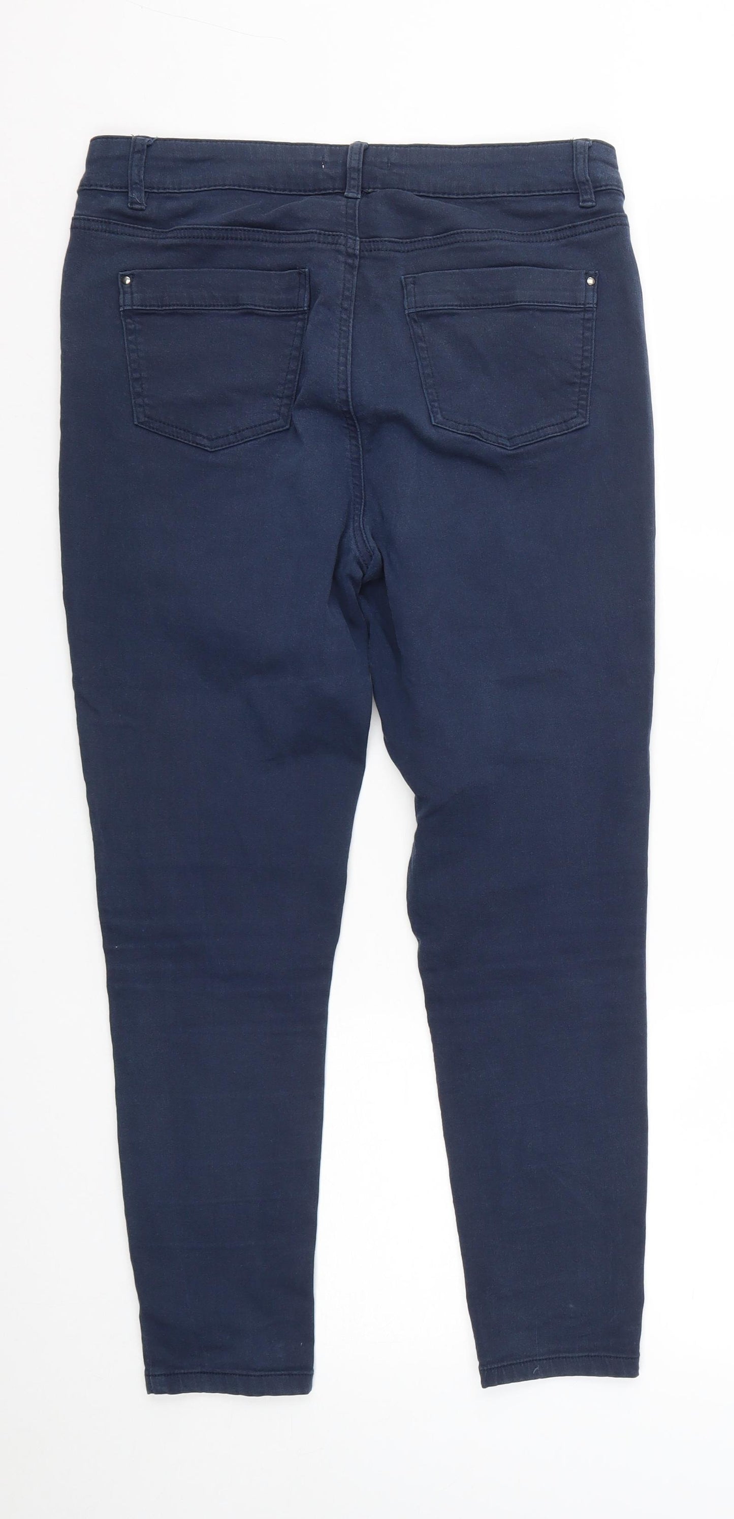 TU Womens Blue  Cotton Cropped Jeans Size 10 L25 in Regular Zip