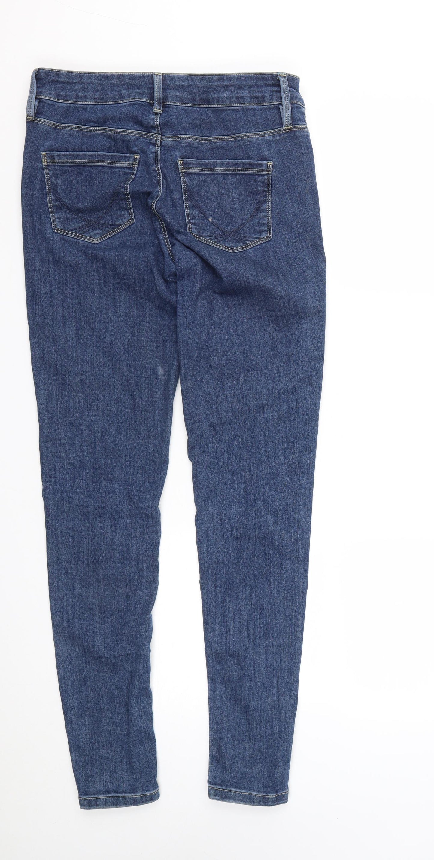 Oasis Womens Blue  Cotton Skinny Jeans Size 10 L29 in Regular Zip