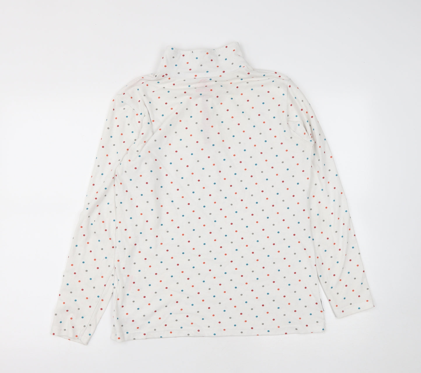 Trespass Womens White Polka Dot Cotton Pullover Sweatshirt Size 12  Zip