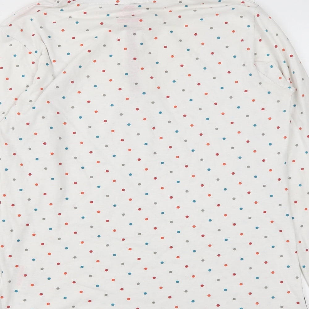 Trespass Womens White Polka Dot Cotton Pullover Sweatshirt Size 12  Zip