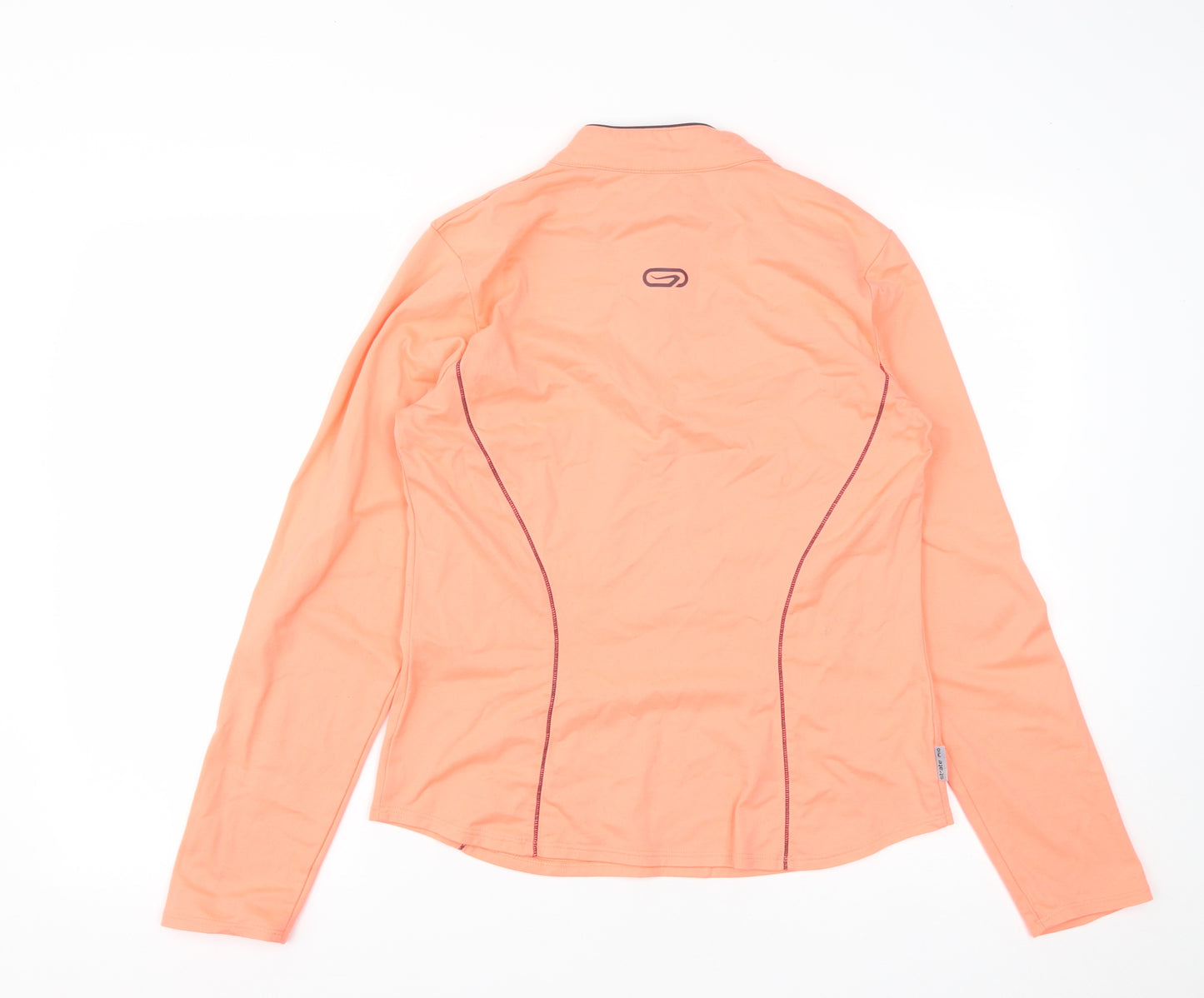 Kalenji Womens Orange  Polyester Pullover Casual Size 12 High Neck Zip