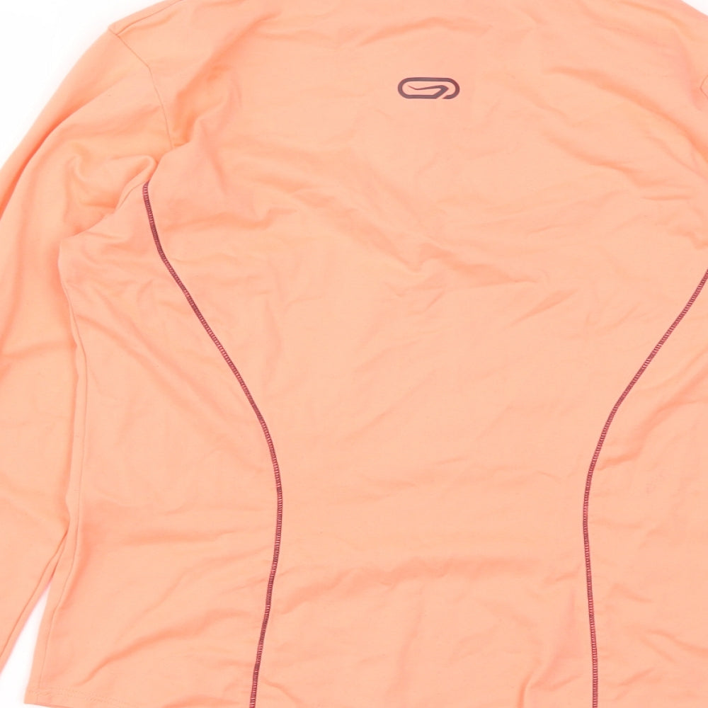 Kalenji Womens Orange  Polyester Pullover Casual Size 12 High Neck Zip