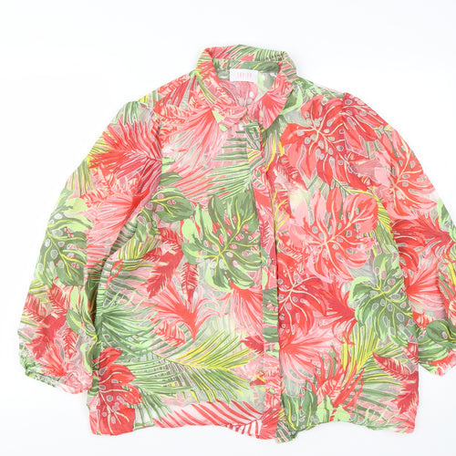 Savida  Womens Multicoloured Geometric Polyester Basic Button-Up Size M Collared