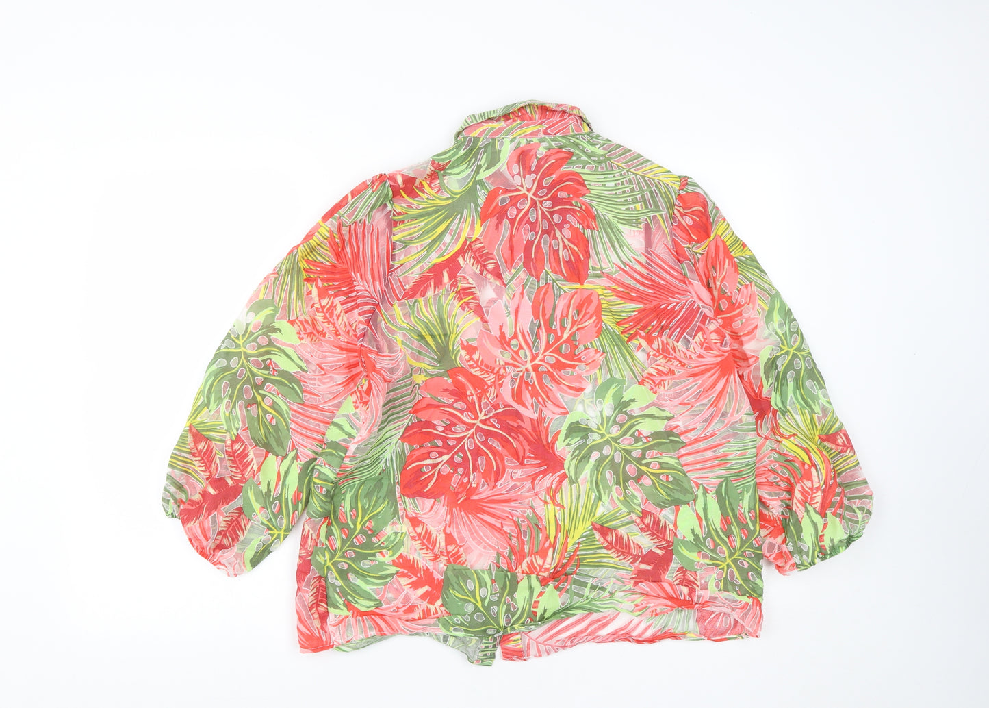 Savida  Womens Multicoloured Geometric Polyester Basic Button-Up Size M Collared
