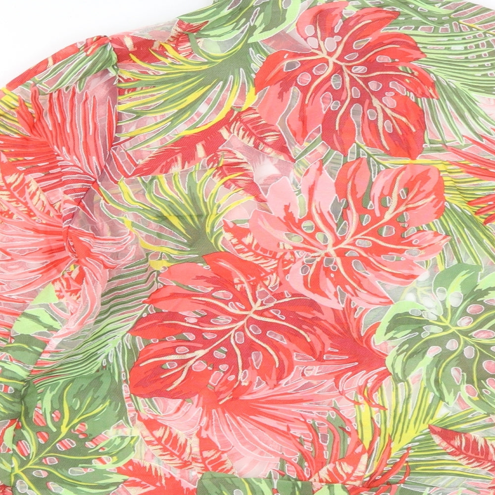 Savida  Womens Multicoloured Geometric Polyester Basic Button-Up Size M Collared