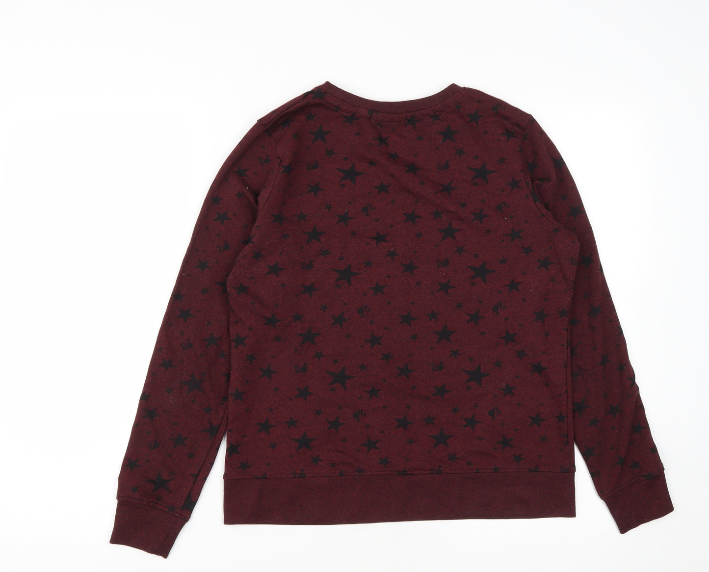 Barbie Womens Red  Cotton Pullover Sweatshirt Size 14   - Star print