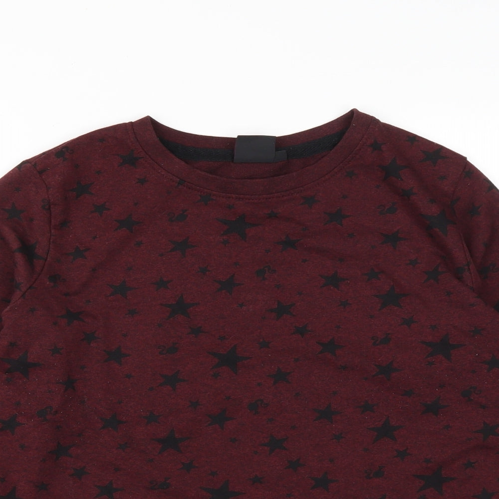 Barbie Womens Red  Cotton Pullover Sweatshirt Size 14   - Star print