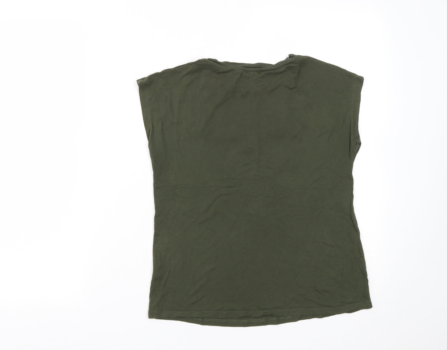 River Island Womens Green  Viscose Basic T-Shirt Size 8 Round Neck