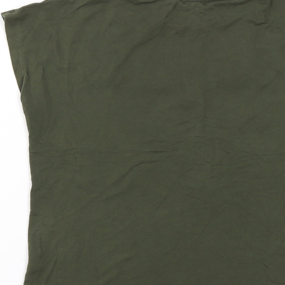 River Island Womens Green  Viscose Basic T-Shirt Size 8 Round Neck