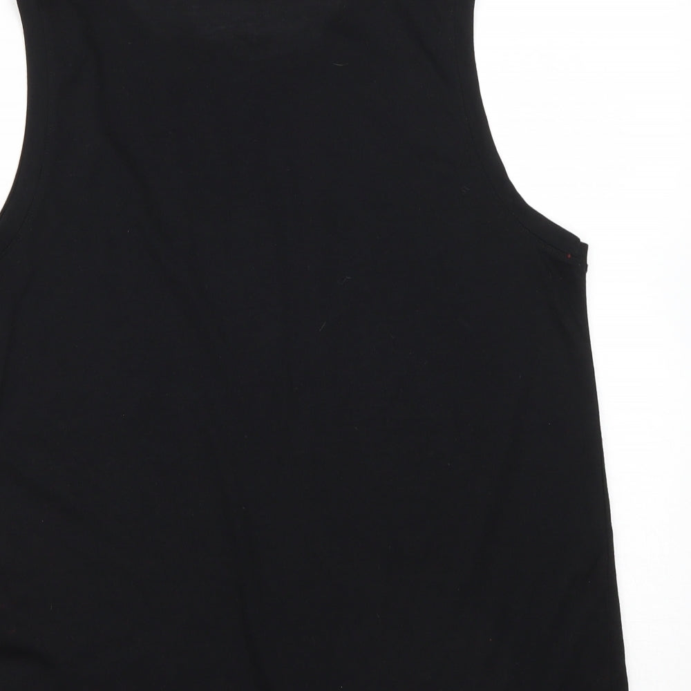Marks and Spencer Womens Black  Polyester Basic Tank Size 10 Round Neck