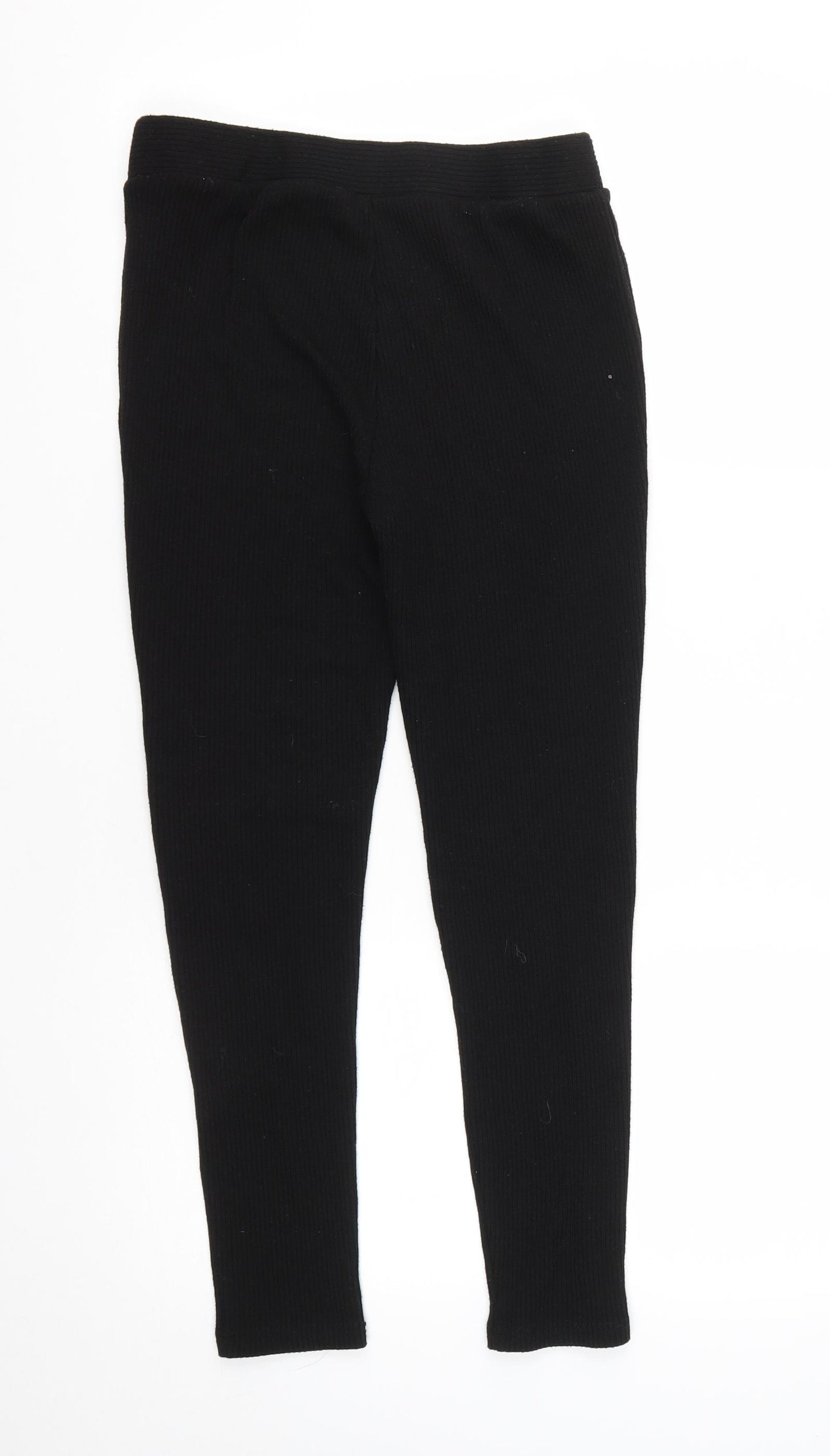 V by Very Womens Black  Polyester Cropped Trousers Size 10 L24 in Regular