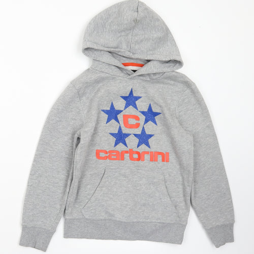 Carbrini Boys Grey  Polyester Pullover Hoodie Size 8-9 Years   - Logo 8-10 Years