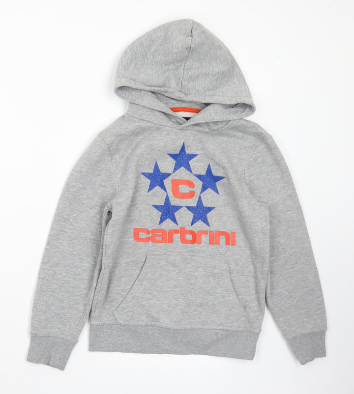 Carbrini Boys Grey  Polyester Pullover Hoodie Size 8-9 Years   - Logo 8-10 Years