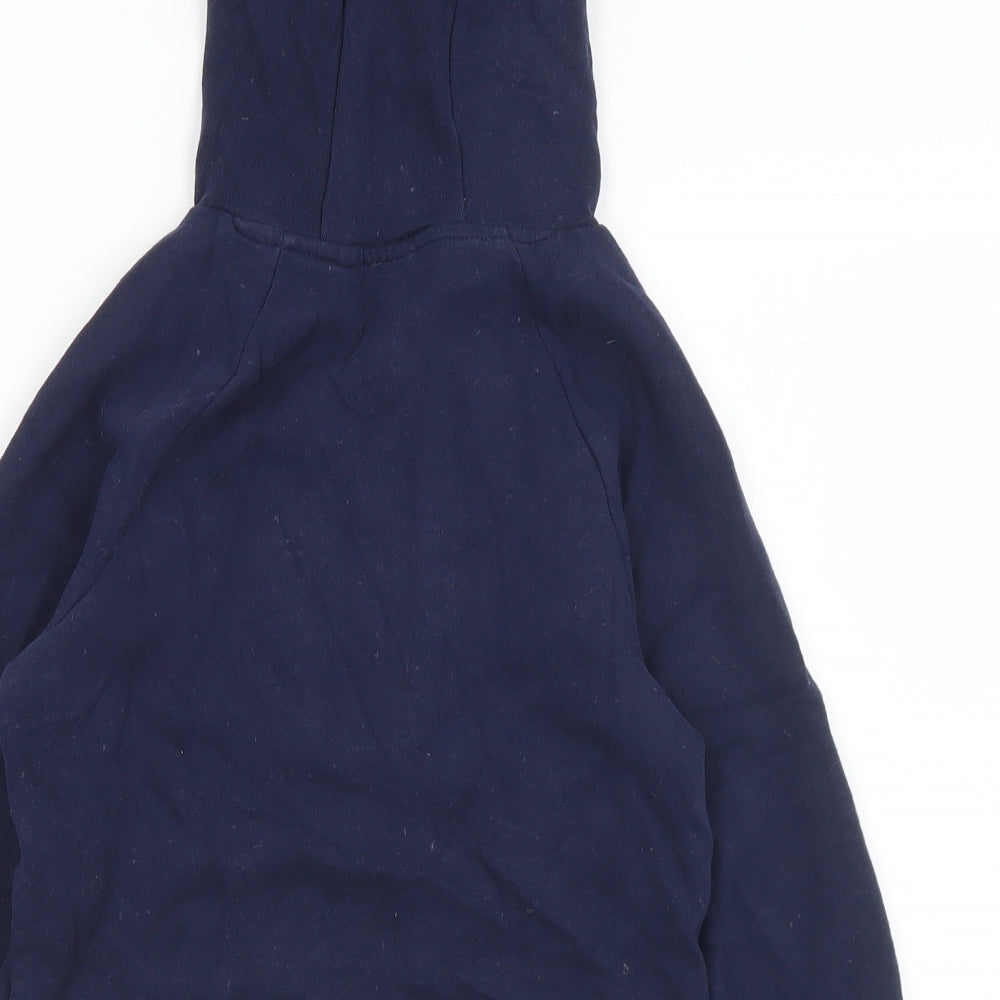 NEXT Girls Blue  Cotton Pullover Hoodie Size 8 Years   - Rainbow