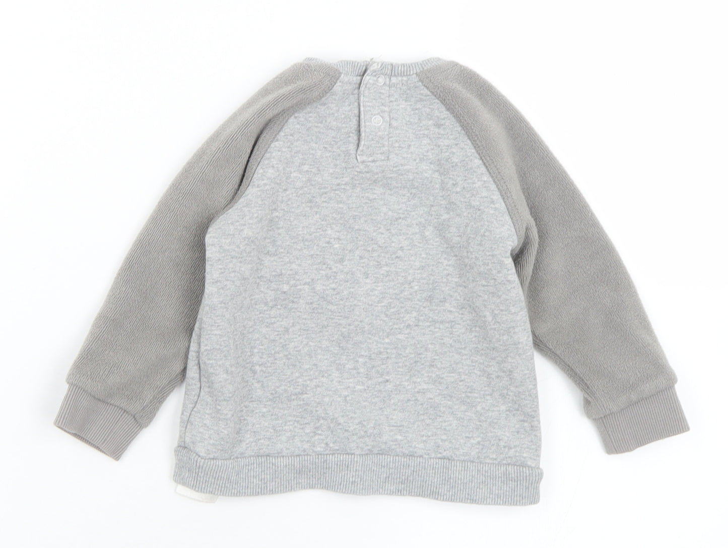 Cool Club Boys Grey  Polyester Pullover Jumper Size 9-12 Months  Snap - 12 Months Robot Boy